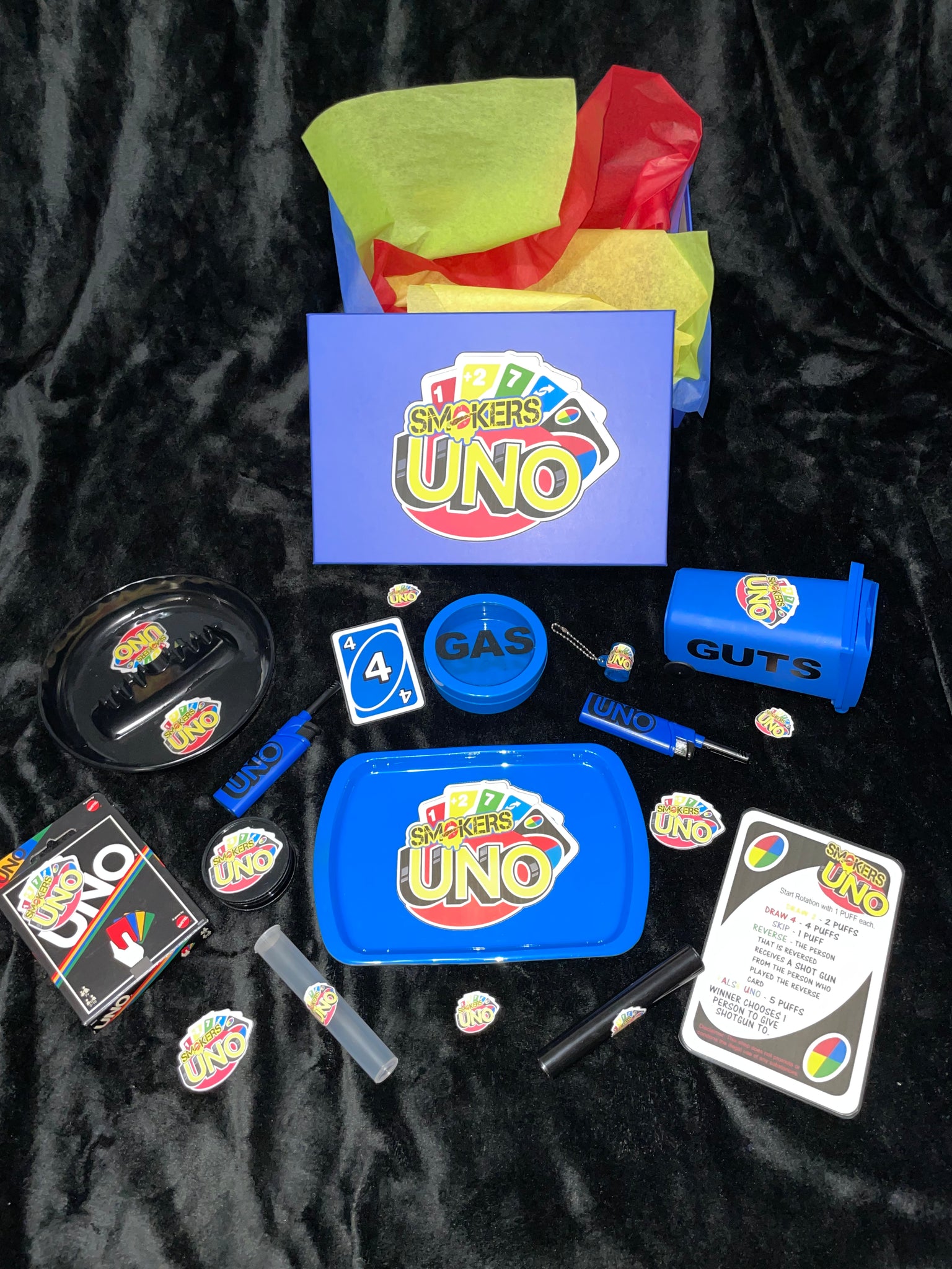 Smokers UNO Rule Card & Box Design